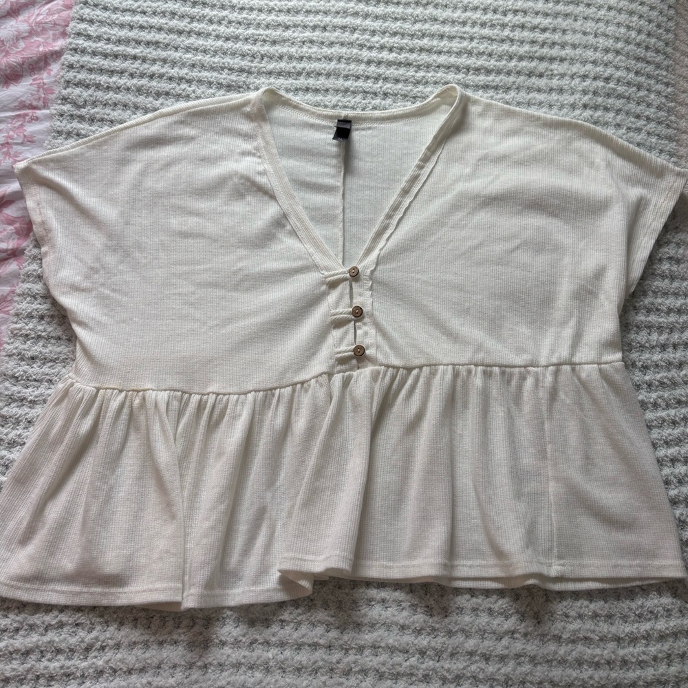 Elegant Cream Women's Top